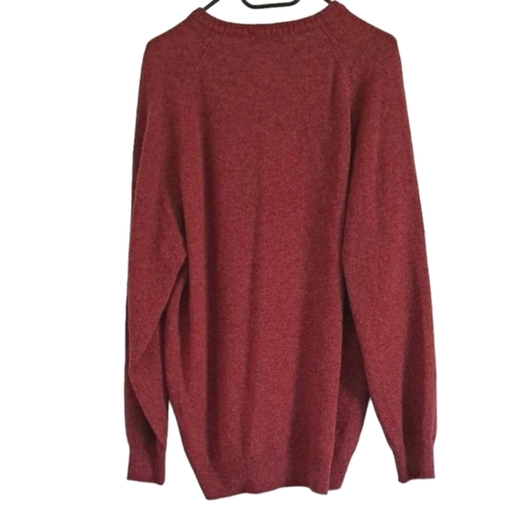 St Michael Vintage Lambswool Jumper Mens Size L Bordeaux Red Made in the UK - Picture 3 of 6